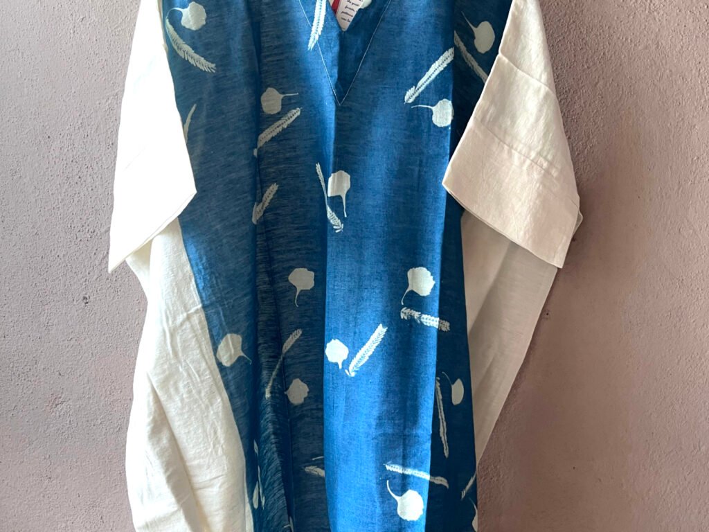 Gulmohar II - Cyanotype Tussar Eri Dress