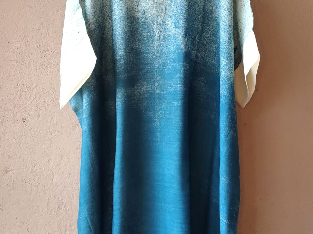 Reza I - Cyanotype Mulberry Silk