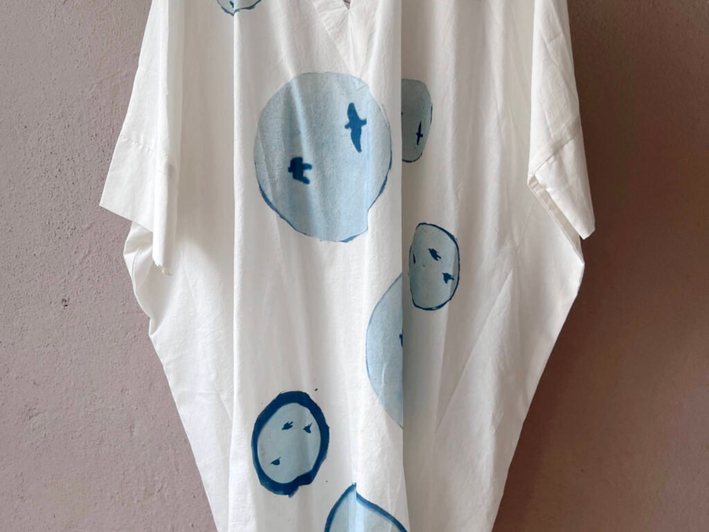 Seagull I - Cyanotype Cotton Dress